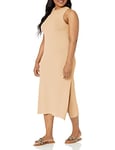 The Drop Women's Gabriela High Neck Cut-In A-Line Side-Slit Maxi Sweater Dress, Curds &Whey, M