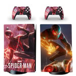 Sticker Ps5,Skin Pour Ps5 Playstation 5 Sans Lecteur Optique Console Et 2 Contrôleurs - Marvel Spider-Man