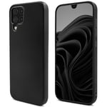 Mode de vie Moozy. Coque conçue pour Samsung A12, noir – Coque légère en silicone liquide avec finition mate et doublure en microfibre douce, coque en silicone de qualité supérieure - Neuf