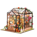 HooySprs DIY Miniature Dollhouse Kit, Mini House Kit with Furniture, 1:24 Scale Wooden Greenhouse Craft Kit for Women Girls Boys Present Birthday Valentine, Jenny's Flower Greenhouse