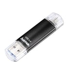Hama Clé USB 3.0 "Laeta Twin" (FlashPen, OTG, aluminium, USB 3.0, jusqu'à 40 Mo/s, 16GB) Noir