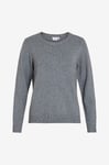 Vila - Tröja viRil L/s O-neck Knit Top - Grå