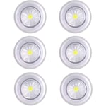 Led självhäftande ljus batteri garderob Light Led batteri självhäftande ljus för garderob Kök garderob Led batteridriven 6 st (silver)