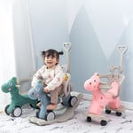 Baby Horse Stroller 1-6y Multi-functional Rocking Chairs Trojan Pink