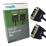 Maplin High Quality DVI-D Single Link 3 Meters Digital Computer Monitor Cable