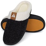 Mishansha Chaussons Femme Homme Hiver Automne Pantoufles Mousse Mémoire de Forme Chaud avec Semelle Caoutchouc Antidérapante pour Intérieur et Extérieur, Vin Violette, 46 EU