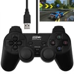 Accessoires de jeu pour PC Manette USB double choc unique noir