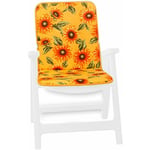 Coussin de Chaise de jardin Pliant Douce Intérieur Extérieur Motif tournesols - Jaune