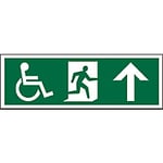 Fire Exit Sign Wheel Chair Up Arrow acrylic 15 x 45 cm