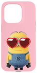 Coque pour iPhone 15 Pro Minions Cute Bob In Love Heart Shaped Glasses Portrait