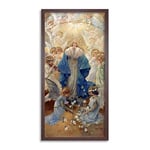 Pulido Immaculate Conception Painting Framed Wall Art Print Long 25X12 Inch