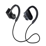 Waterproof Shock Noise Cancelling Wireless Bluetooth Headset Headphone Sports Earphones for Work Running Gym - black