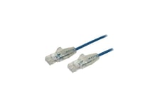 StarTech.com 3m Slim LSZH CAT6 Ethernet Cable, 10 Gigabit Snagless RJ45 100W PoE Patch Cord, CAT 6 10GbE UTP Network Cable w/Strain Relief, Blue, Fluke Tested/ETL, Low Smoke Zero Halogen - Category 6 - 28AWG (N6PAT300CMBLS) - patchkabel - 3 m - blå