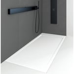 Stano. - Receveur de douche 80 x 100 cm extra plat quore en résine surface ardoisée blanc