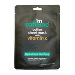 mCaffeine Coffee Sheet Mask with Vitamin C - Hydrating Face Masks with Hyaluronic Acid - Sun Protection - Dark Spot and Pigmentation Reduction - 1 pc