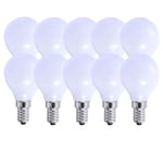 5 Watts E14 LED Bulb Opal Golf Ball Cool White Dimmable, Pack of 10