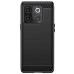 Case for OnePlus 10T Flexible Reinforced Brushed Carbon Effect Black