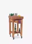 Eddingtons Marlborough Endgrain Beech Wood Kitchen Butcher's Trolley / Block, 50cm, Natural