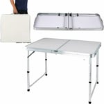 Table pliante en aluminium 120cm Party Garden barbecue table de camping 3 hauteur (70 / 62 / 55cm)