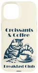 Coque pour iPhone 15 Club de petit-déjeuner croissants et café - Coffee Chat