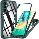 For Samsung Galaxy A14 Case, Samsung A14 4G|5G Case,[Military Grade Drop] 360° Full Body Rugged Bumper Case with Built-in 9H Screen Protector,Shoockproof Cover Phone Case for Samsung A14 4G|5G, Green