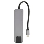 6 in 1 USB C -keskitin 4K 30 Hz taajuudella USB C -moniporttinen sovitin 100 Gigabit Ethernet PD -latausportilla 2 USB 3.0 USB C -keskitin