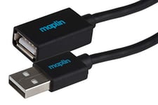 Maplin USB-A Male to USB-A Female Extension Cable 3m Black