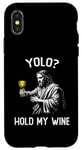 Coque pour iPhone X/XS YOLO Hold My Wine Funny Jesus Easter JK BRB Ressurection