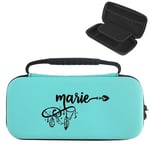 Etui pochette pour Nintendo Switch Lite bleu clair avec votre prenom 6 motif lune noir