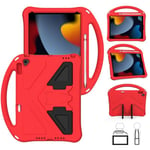 Red Red Eva Flat Anti Fallingcase Yhteensopiva Ipad 10.2 2021 / 2020 / 2019 Kanssa