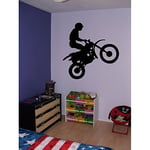 Tatoutex Stickers Silhouette de Moto Cross - Rose, L 55cm x H 55cm