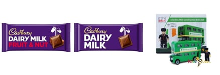 Irish Mini Bus Set Toy For Kids   & Mix 2 Cadbury Dairy Milk Chocolate Bar-180g