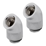 Corsair Hydro X XF Chrome Brass G1/4" 45° Rotary Adapter Fitting - Twi