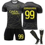 2023 Paris Saint-Germain Donnarumma #99 Fourth Jersey Kit för barn Vuxna 24(130-140CM)