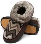 Mishansha Chaussons Femme Hiver Pantoufles Femme Hiver Chaud Confortable Charentaises Femme Fourré Slippers Femme Taupe,Gr.38 EU