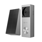 EZVIZ 2K Wireless Video Doorbell Camera with Solar Panel, Colour Night Vision, NO Monthly Fee, AI Detection, 32 GB Local Storage, Alexa (HP3 Pro)