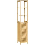 Tall Slim Bathroom Cabinet Freestanding Storage Organiser with Shelves