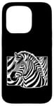 Coque pour iPhone 15 Pro Zèbre Noir Blanc Savane Animaux Afrique Motif Zèbre