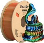 Soie Tricolore PLA Filament 1.75mm, FDM Filament Imprimante 3D, Précision Dimensionnelle +/- 0.03mm, 1KG Bobine (2.2 LBS), Silk PLA Orange Bleu Et Vert