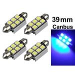 Spollampa 39mm blå Canbus Led 5050SMD 4-pack C5W SV8.5 Blå