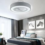 Gojoy - Ventilateur de plafond avec lumière, 22' lustre circulaire ventilateur de plafond led plafonnier ventilateur silencieux suspension 3 couleurs