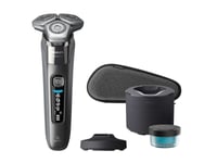 Philips Shaver Series 8000 S8697/55 Elektrisk Rakapparat För Våt- Och Torrakning, Roterande Rakhuvud, Krom, Steelprecision Blades, Daily Care, Sh91, 2 År