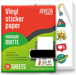 Papier Vinyle Autocollant Imprimable Pour Imprimante À Jet D'encre-25 Feuilles Blanc Mat Imperméable,Séchage Rapide,Couleurs Vives-Imprimante À Encre Et Laser