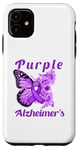 Coque pour iPhone 11 Je porte du violet pour sensibiliser ma mère à la maladie d'Alzheimer