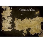 Pyramid International Game of Thrones Westeros And Essos Antique Map Canvas Print, Cotton, Multi-Colour, 1.8 x 85 x 120 cm