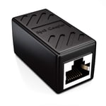 1 Pièce RJ45 Coupleur (1000 Mbit) Gigabit Câble LAN Rallonge Câble Réseau Ethernet Adaptateur Connecteur Compatible avec Cat8, Cat7, Cat6, Cat5 Câble Patch DSL POE 2X RJ45 Femelle - Noir.[G955]