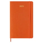 Moleskine Weekly Planner Precious and Ethical, Agenda Hebdomadaire avec Espace pour Notes 12 Mois 2025, Couverture Souple Vegan Effet Python, avec Boîte Cadeau, Couleur Orange, Format Large 13 x 21 cm