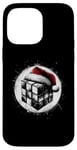 Coque pour iPhone 14 Pro Max Magic Cube Bonnet de Père Noël – Cube coloré vintage pour amoureux de Noël