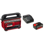 Einhell Compresseur sans fil PRESSITO 18/25 Power X-Change (18V, 11 bar max., kit de 3 adaptateurs, avec flexible haute pression 71 cm et flexible basse pression 1,6 m) avec Chargeur et Batterie 4,0Ah