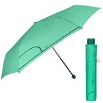 PERLETTI Parapluie Pliant Super Slim Manuel Femme - Parapluie Mini Compact Léger Coupe Vent pour Voyage - Petit Parapluie Pliable Résistant Vert Incassable Unisex - Diamètre 91 cm (Vert Menthe)